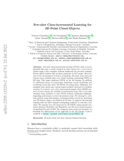 Few-shot Class-incremental Learning for 3D Point Cloud Objects