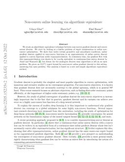 Non-convex online learning via algorithmic equivalence