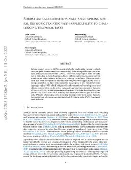 Robust and accelerated single-spike spiking neural network training with
  applicability to challenging temporal tasks