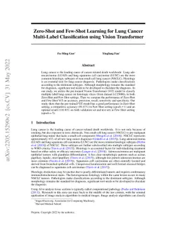 Zero-Shot and Few-Shot Learning for Lung Cancer Multi-Label
  Classification using Vision Transformer