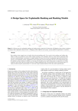 A Design Space for Explainable Ranking and Ranking Models
