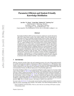 Parameter-Efficient and Student-Friendly Knowledge Distillation