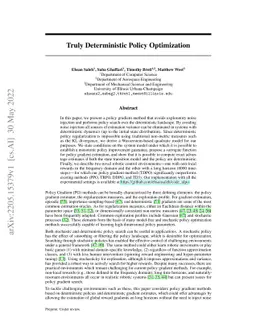 Truly Deterministic Policy Optimization