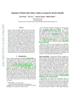 Optimistic Whittle Index Policy: Online Learning for Restless Bandits