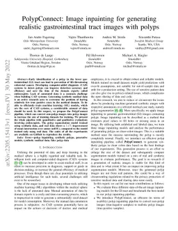 PolypConnect: Image inpainting for generating realistic gastrointestinal
  tract images with polyps