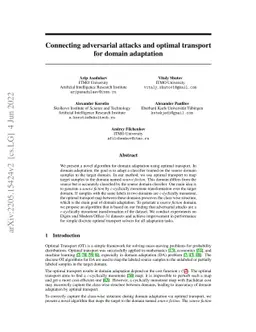 Connecting adversarial attacks and optimal transport for domain
  adaptation