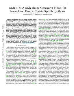 StyleTTS: A Style-Based Generative Model for Natural and Diverse
  Text-to-Speech Synthesis