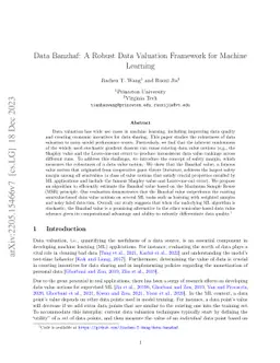 Data Banzhaf: A Robust Data Valuation Framework for Machine Learning
