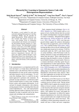 HierarchyNet: Learning to Summarize Source Code with Heterogeneous
  Representations