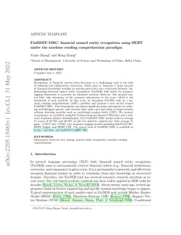 FinBERT-MRC: financial named entity recognition using BERT under the
  machine reading comprehension paradigm