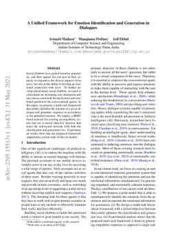 A Unified Framework for Emotion Identification and Generation in
  Dialogues