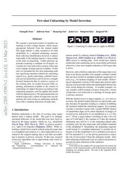 Few-Shot Unlearning by Model Inversion