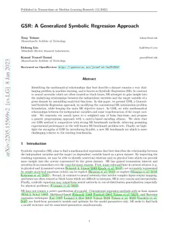 GSR: A Generalized Symbolic Regression Approach