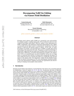 Decomposing NeRF for Editing via Feature Field Distillation