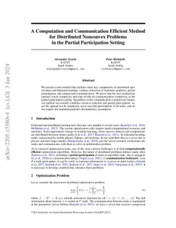 A Computation and Communication Efficient Method for Distributed
  Nonconvex Problems in the Partial Participation Setting