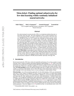 Meta-ticket: Finding optimal subnetworks for few-shot learning within
  randomly initialized neural networks