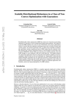 Scalable Distributional Robustness in a Class of Non Convex Optimization
  with Guarantees