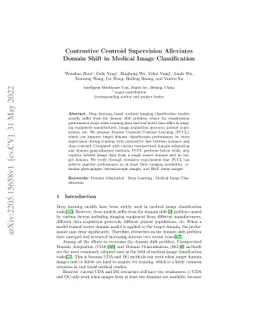 Contrastive Centroid Supervision Alleviates Domain Shift in Medical
  Image Classification