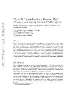 Why are NLP Models Fumbling at Elementary Math? A Survey of Deep
  Learning based Word Problem Solvers
