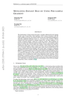 Mitigating Dataset Bias by Using Per-sample Gradient