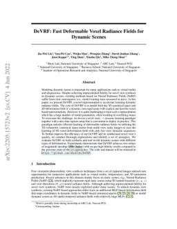 DeVRF: Fast Deformable Voxel Radiance Fields for Dynamic Scenes