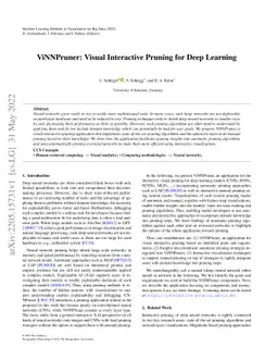 ViNNPruner: Visual Interactive Pruning for Deep Learning