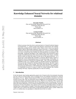 Knowledge Enhanced Neural Networks for relational domains