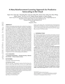 A Meta Reinforcement Learning Approach for Predictive Autoscaling in the
  Cloud