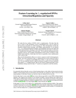 Feature Learning in $L_{2}$-regularized DNNs: Attraction/Repulsion and
  Sparsity