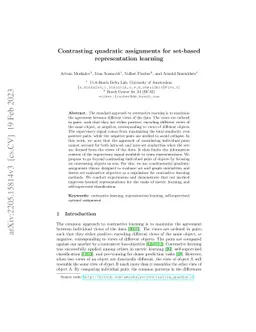 Contrasting quadratic assignments for set-based representation learning
