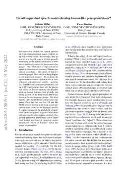 Do self-supervised speech models develop human-like perception biases?