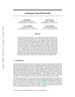 coVariance Neural Networks