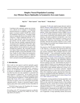 Simplex Neural Population Learning: Any-Mixture Bayes-Optimality in
  Symmetric Zero-sum Games