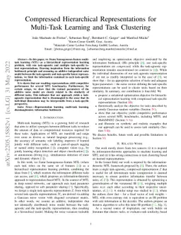 Compressed Hierarchical Representations for Multi-Task Learning and Task
  Clustering