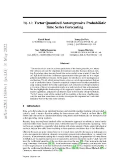 VQ-AR: Vector Quantized Autoregressive Probabilistic Time Series
  Forecasting
