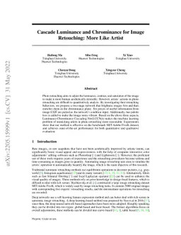 Cascade Luminance and Chrominance for Image Retouching: More Like Artist