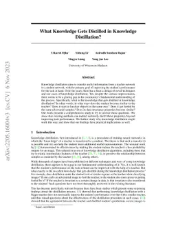 What Knowledge Gets Distilled in Knowledge Distillation?