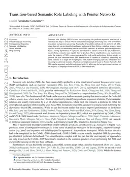 Transition-based Semantic Role Labeling with Pointer Networks