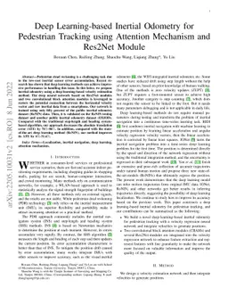 Deep Learning-based Inertial Odometry for Pedestrian Tracking using
  Attention Mechanism and Res2Net Module