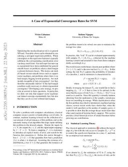 A Case of Exponential Convergence Rates for SVM