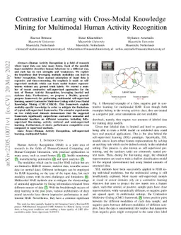 Contrastive Learning with Cross-Modal Knowledge Mining for Multimodal
  Human Activity Recognition