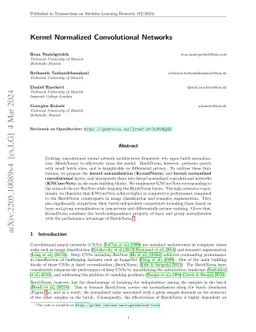 Kernel Normalized Convolutional Networks