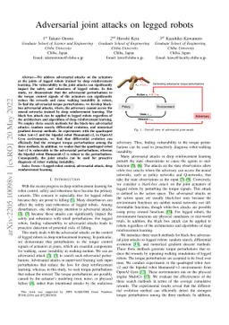 Adversarial joint attacks on legged robots