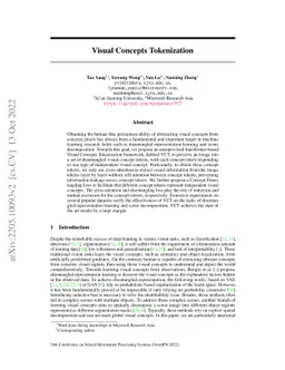 Visual Concepts Tokenization