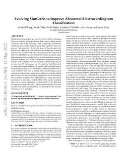 Evolving SimGANs to Improve Abnormal Electrocardiogram Classification