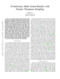Evolutionary Multi-Armed Bandits with Genetic Thompson Sampling