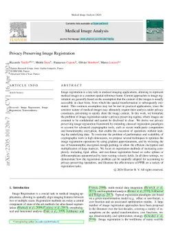 Privacy Preserving Image Registration