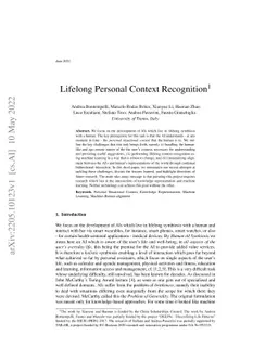 Lifelong Personal Context Recognition