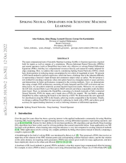 Spiking Neural Operators for Scientific Machine Learning