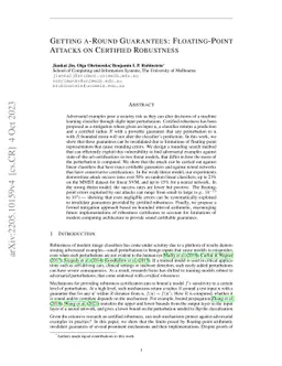 Getting a-Round Guarantees: Floating-Point Attacks on Certified
  Robustness